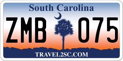 SC license plate ZMB075
