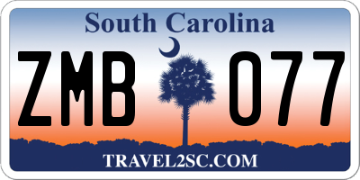 SC license plate ZMB077