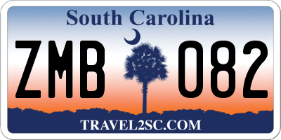 SC license plate ZMB082