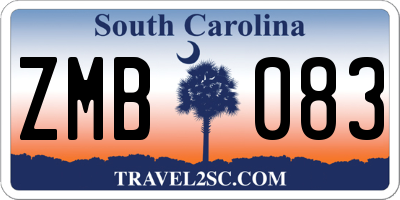 SC license plate ZMB083