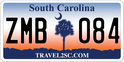 SC license plate ZMB084