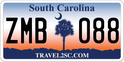SC license plate ZMB088
