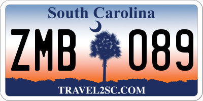 SC license plate ZMB089