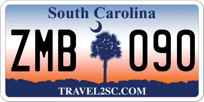 SC license plate ZMB090