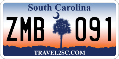 SC license plate ZMB091