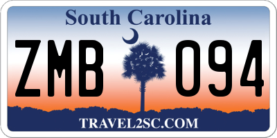 SC license plate ZMB094
