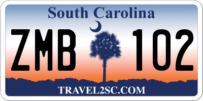 SC license plate ZMB102