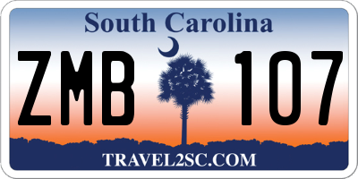 SC license plate ZMB107