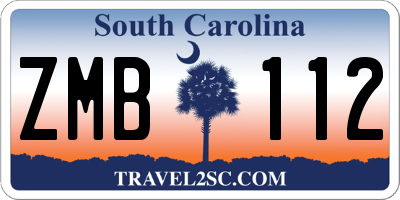 SC license plate ZMB112