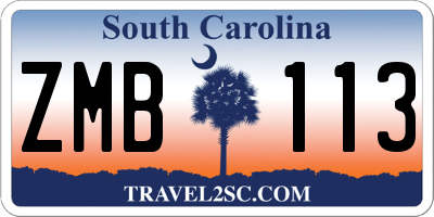 SC license plate ZMB113