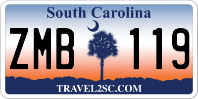 SC license plate ZMB119