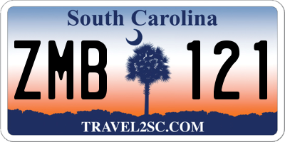 SC license plate ZMB121