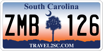 SC license plate ZMB126