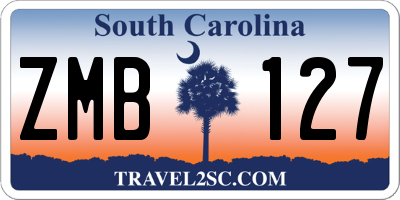 SC license plate ZMB127