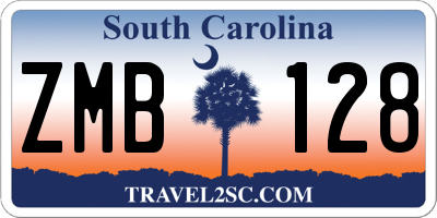 SC license plate ZMB128