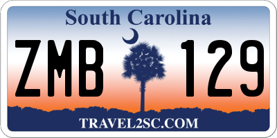 SC license plate ZMB129