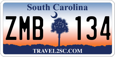 SC license plate ZMB134
