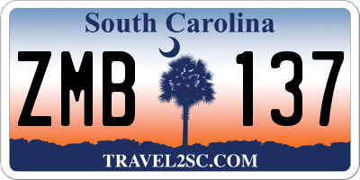 SC license plate ZMB137