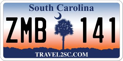 SC license plate ZMB141