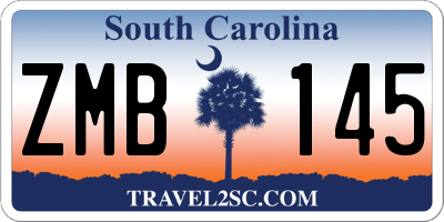SC license plate ZMB145