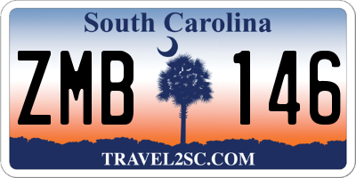 SC license plate ZMB146