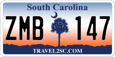 SC license plate ZMB147