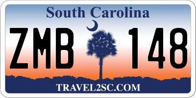 SC license plate ZMB148
