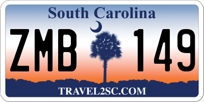 SC license plate ZMB149