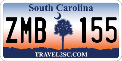 SC license plate ZMB155