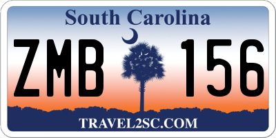 SC license plate ZMB156