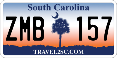 SC license plate ZMB157