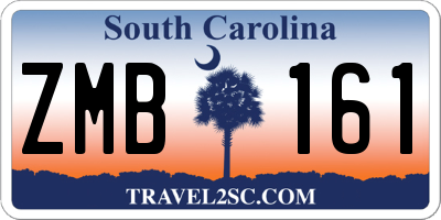 SC license plate ZMB161