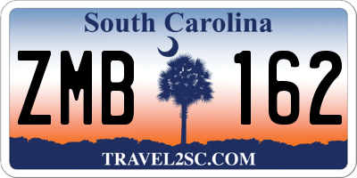 SC license plate ZMB162