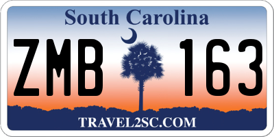 SC license plate ZMB163
