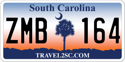 SC license plate ZMB164