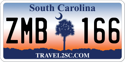 SC license plate ZMB166