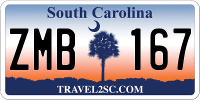 SC license plate ZMB167