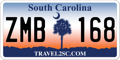SC license plate ZMB168