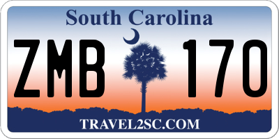 SC license plate ZMB170