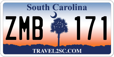 SC license plate ZMB171