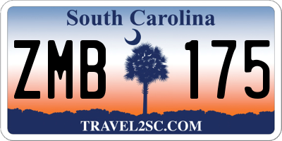SC license plate ZMB175
