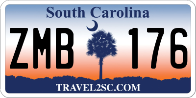 SC license plate ZMB176