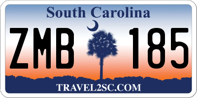 SC license plate ZMB185