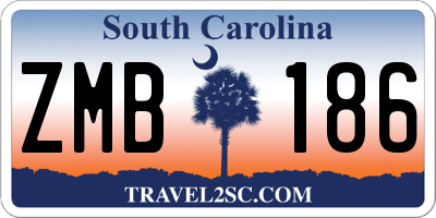 SC license plate ZMB186