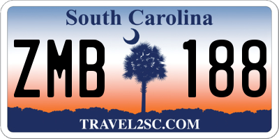SC license plate ZMB188