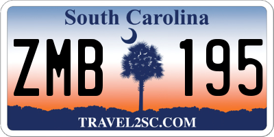 SC license plate ZMB195