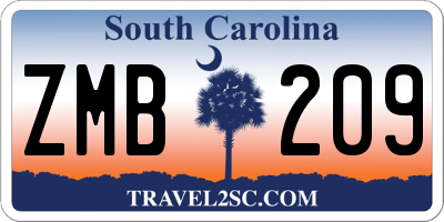SC license plate ZMB209