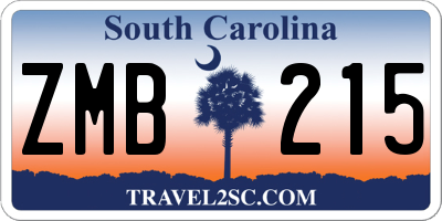 SC license plate ZMB215