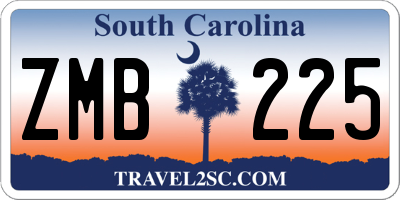 SC license plate ZMB225