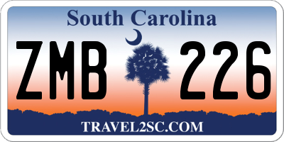 SC license plate ZMB226